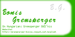 bonis gremsperger business card
